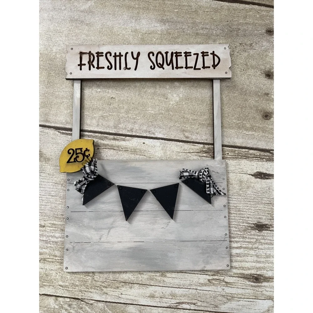Lemonade Stand Tiered Tray  Decoration Lemon Decor New,‎ Hand painted